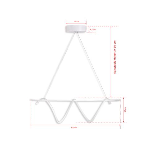 Tauri White-White Light White Chandelier slika 7