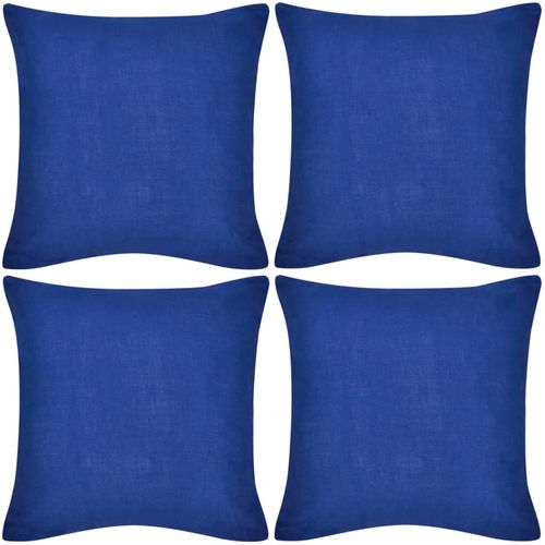 130921 4 Blue Cushion Covers Cotton 80 x 80 cm slika 4