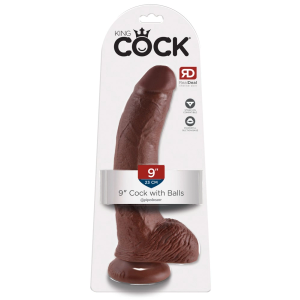 King Cock KC 23cm Cock with Balls Brown
