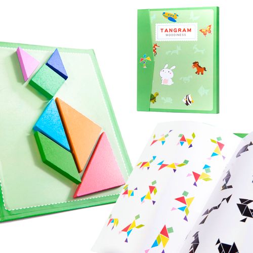 Montessori magnetna knjiga puzzle 3D tangram blokovi slika 1