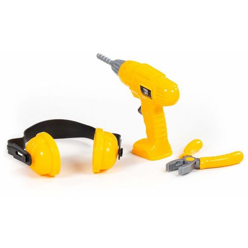 Dječji DIY set alata sa zaštitnim slušalicama, žuti slika 3
