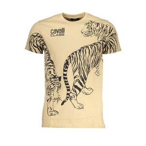 CAVALLI CLASS MEN'S SHORT SLEEVED T-SHIRT BEIGE