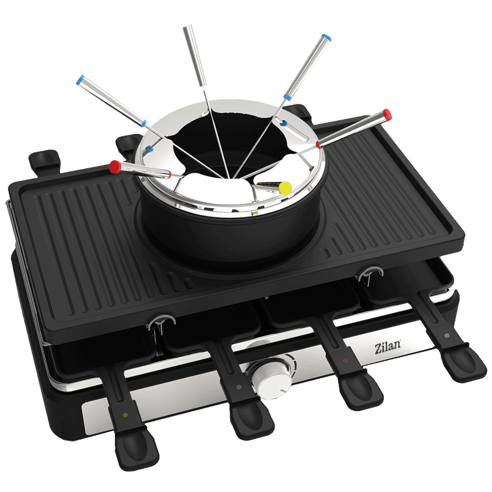Zilan Električni Roštilj / Raclette / Fondue od sira, 3u1, 1400W - ZLN8856 slika 1