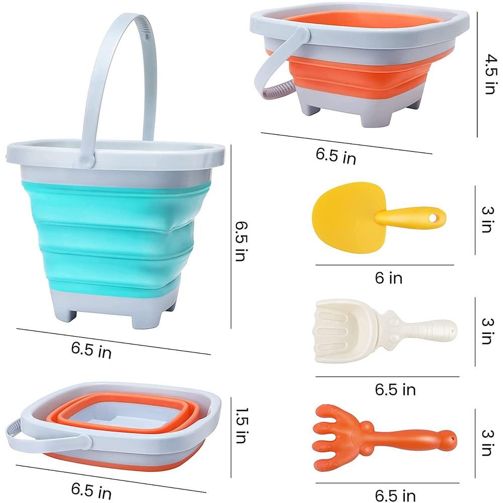 Woopie set sklopivih kanti s grabljama i lopaticom plave boje slika 6