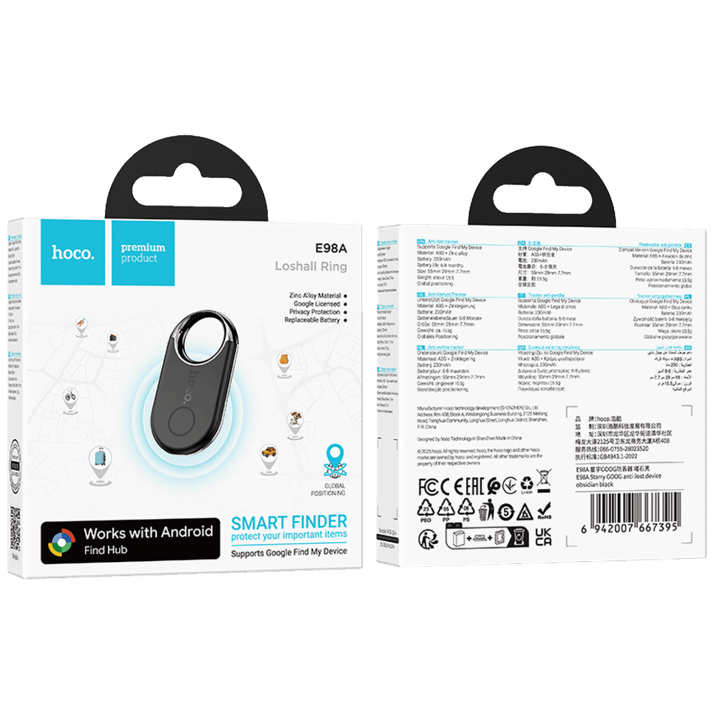 hoco. Inteligentni lokator uređaja / Google Find My Device E98A Starry, Black slika 3