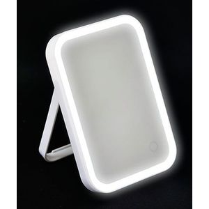 TENDANCE Samostojeće kozmetičko ogledalo sa LED rasvjetom 15x2,5x22cm, Bijelo