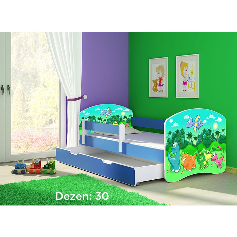 ACMA Dječiji krevet Acma II sa ladicom Blue - 160x80cm - Dezen 30 slika 2