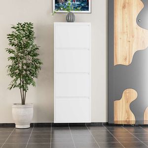 Ormar za cipele 4 komada - Metalni bijeli