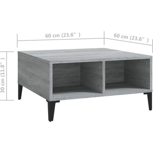 Stolić za kavu boja sivog hrasta sonome 60x60x30 cm od iverice slika 6