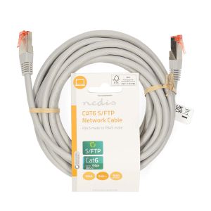 Kabel NEDIS CCGL85220GY50, Patch, CAT6 SFTP, UTP, sivi, 5m