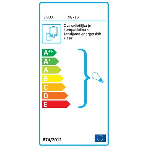 Eglo Cascinetta vanjska zidna/1, e27, 40w, ip54, pocinčani čelik/staklo/crno  slika 2