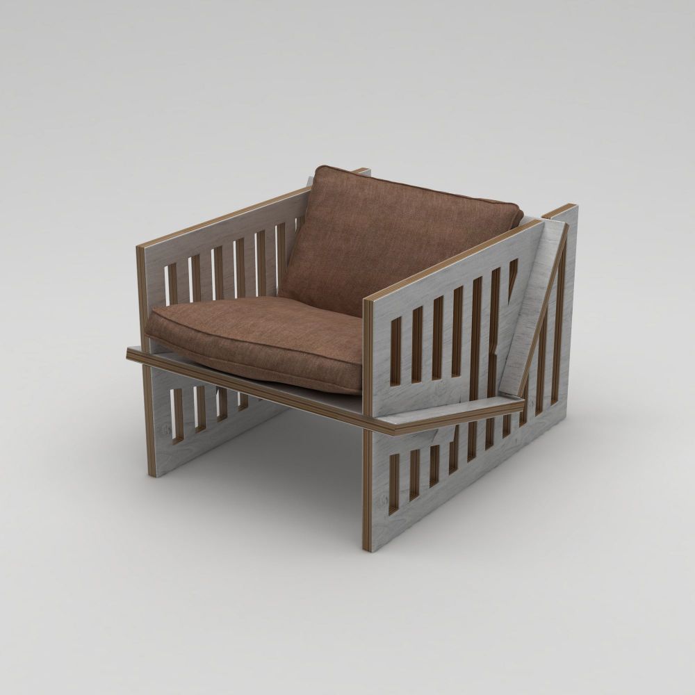 Wing Chair Roma - prirodno drvo slika 1