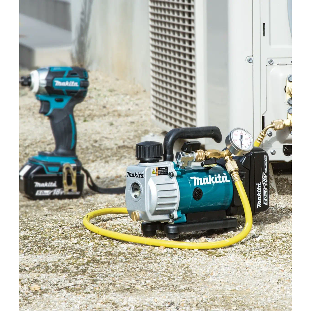 Makita - Akumulatorska vakuum pumpa za freon DVP180Z bez baterije i punjača slika 2