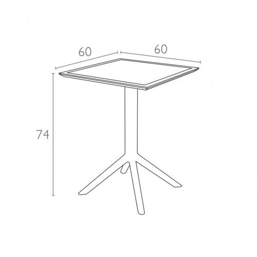 Stol za terasu — CONTRACT • 60 cm × 60 cm slika 2