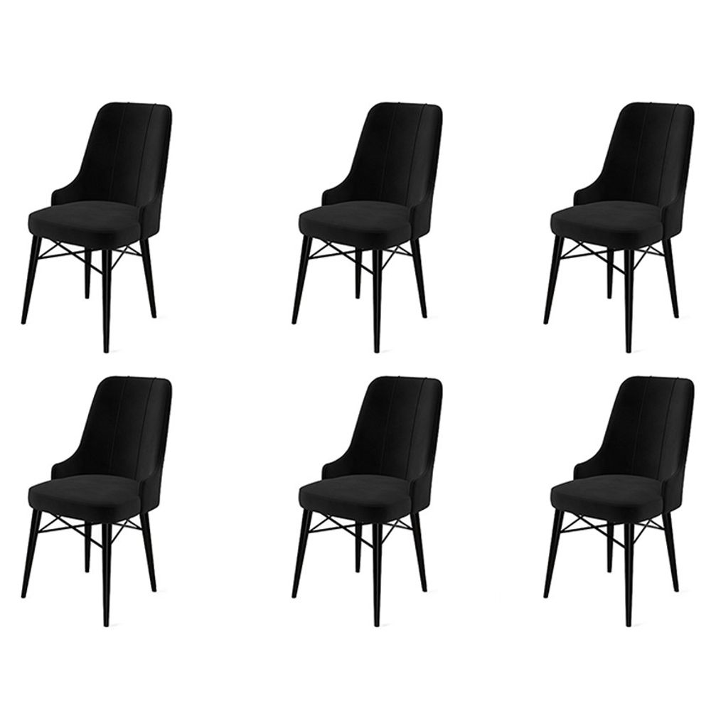 Pare - Crni Set Stolica (6 Komada) slika 1