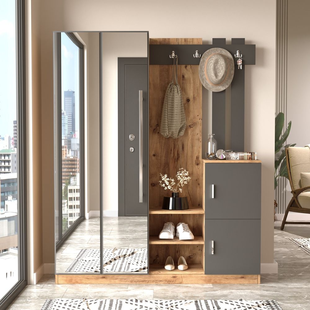 Garderober DD8 - AA Atlantic Pine u Antracit Boji slika 1