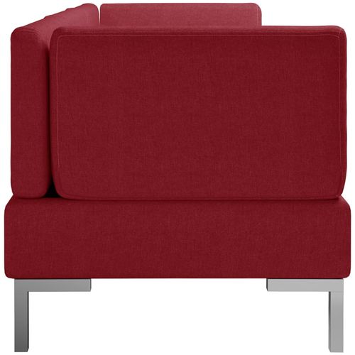 3-dijelni set sofa od tkanine crvena boja vina slika 6