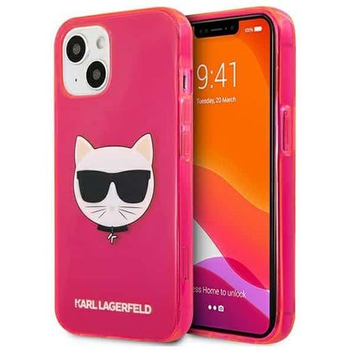 Karl Lagerfeld originalna maska za iPhone 13 mini Glitter Choupette Fluo slika 1