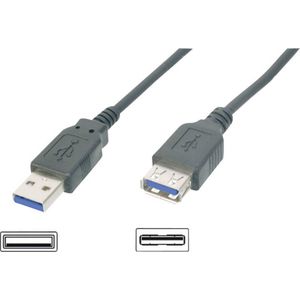 Digitus USB kabel USB 3.2 gen. 1 (USB 3.0) USB-A utikač, USB-A utičnica 3.00 m crna 