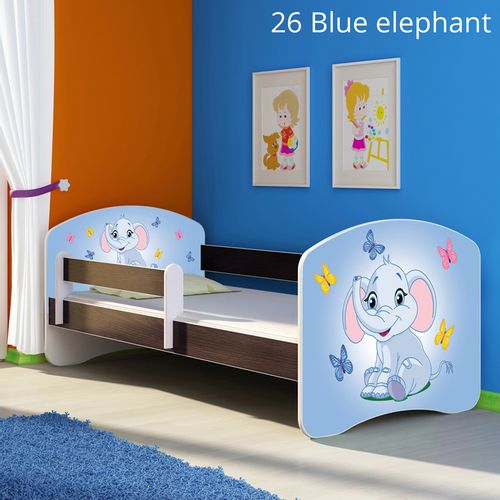 Dječji krevet ACMA s motivom, bočna wenge 140x70 cm - 26 Blue Elephant slika 1