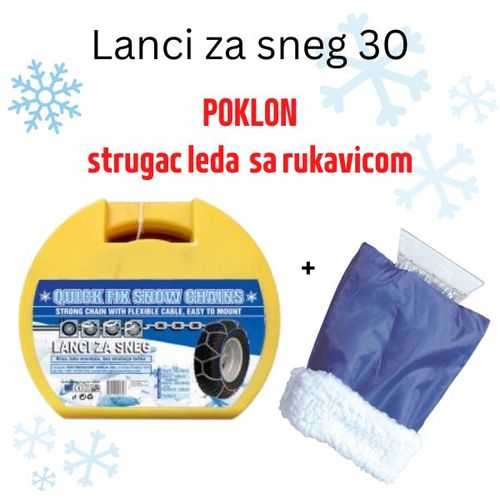 Lanci za sneg 30 poklon Strugač leda sa rukavicom slika 1