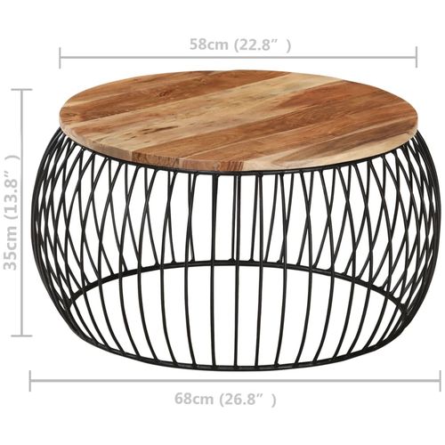 Stolić za kavu Ø 68 cm od masivnog bagremovog drva slika 7