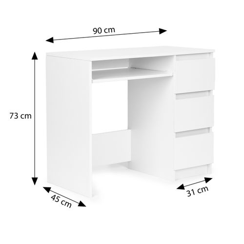 modernhome radni stol - bijeli 90x45 cm slika 8