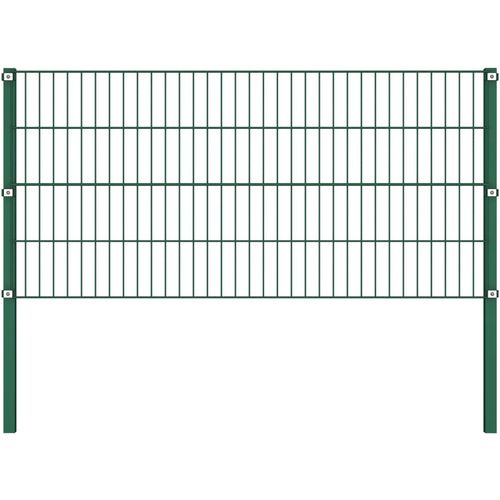 Panel za ogradu sa stupovima željezni 8,5 m zeleni slika 11