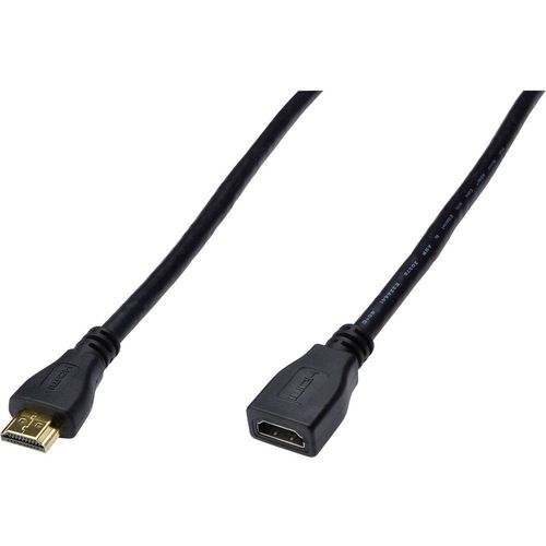Digitus HDMI produžetak HDMI A utikač, HDMI A utičnica 2.00 m crna AK-330201-020-S high speed HDMI sa eternetom, podržava HDMI, okrugli, pozlaćeni kontakti, Ultra HD (4K) HDMI s eternetom, trostruko zaštićen HDMI kabel slika 1