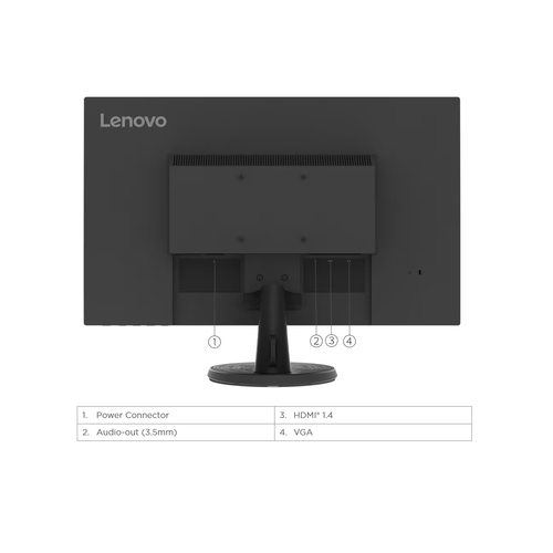 Lenovo 67A5KAC6EU 27" D27-45 FHD (1920x1080) VA WLED, 16:9, 3000:1, 4/5/6/7/ms, 250 cd/m2, 178/178, 72% NTSC, 100x100, Eye Comfort, FreeSync, VGA, HDMI (+cable), Audio-out, Tilt 5/22, Black slika 7