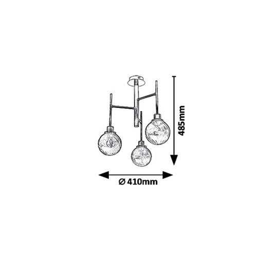 Rabalux Semire, visilica, E14 3X MAX 4W, hrom/smoke slika 2