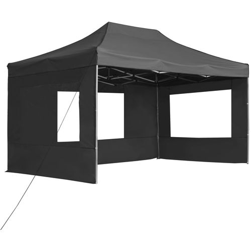 Profesionalni sklopivi šator za zabave 4,5 x 3 m antracit slika 2