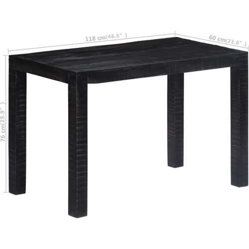 Blagovaonski stol crni 118 x 60 x 76 cm od masivnog drva manga slika 49