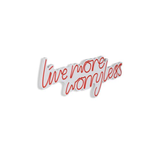 Wallity Ukrasna plastična LED rasvjeta, Live More Worry Less - Red slika 15