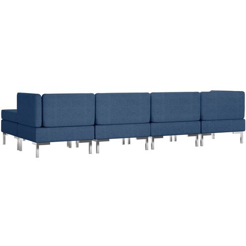 5-dijelni set sofa od tkanine plavi slika 20