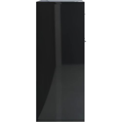 Komoda sjajna crna 88 x 30 x 70 cm od konstruiranog drva slika 18