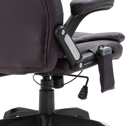 Masažna uredska stolica od umjetne kože smeđa slika 8