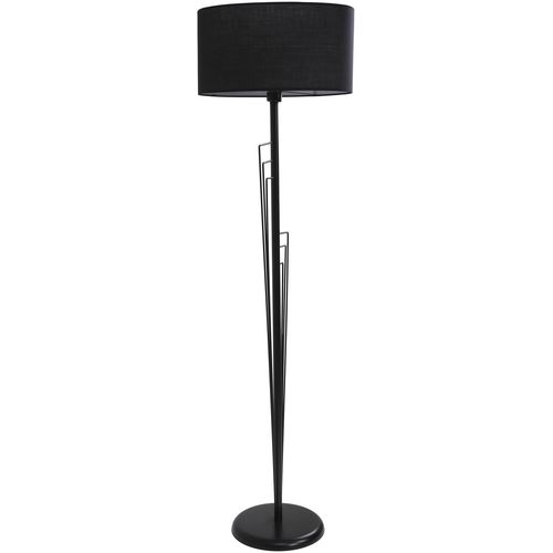 Kelebek Siyah Lambader Silindir Hasır Siyah Abajurlu Black Floor Lamp slika 2