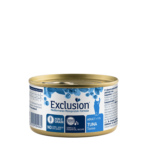 Exclusion Mediterraneo Monoprotein Formula, potpuna hrana za odrasle mačke, tuna, 85 g slika 1