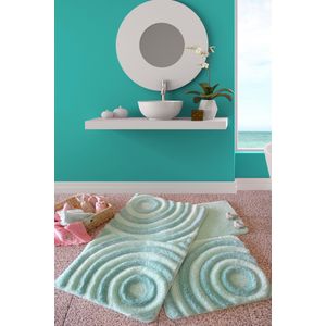 Colourful Cotton Kupoanski tepih set 3 komada-WAVE mint, Wave - Mint