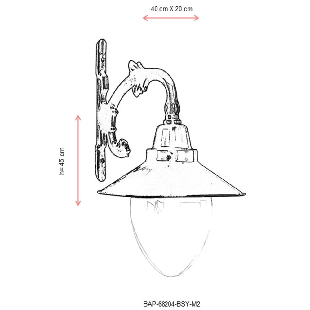 BAP-68204-BSY-M2 Crna i Bijela Vanjska Zidna Lampa slika 3