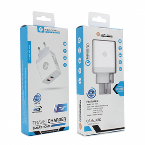 Kucni punjac Teracell Evolution TC-03 QC3.0 2.4A sa micro USB kablom beli