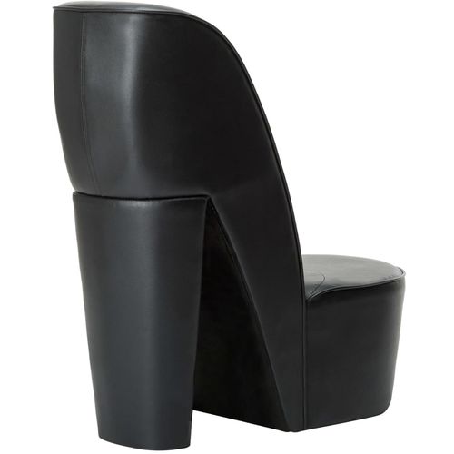 Stolica u obliku visoke pete od umjetne kože crna slika 3