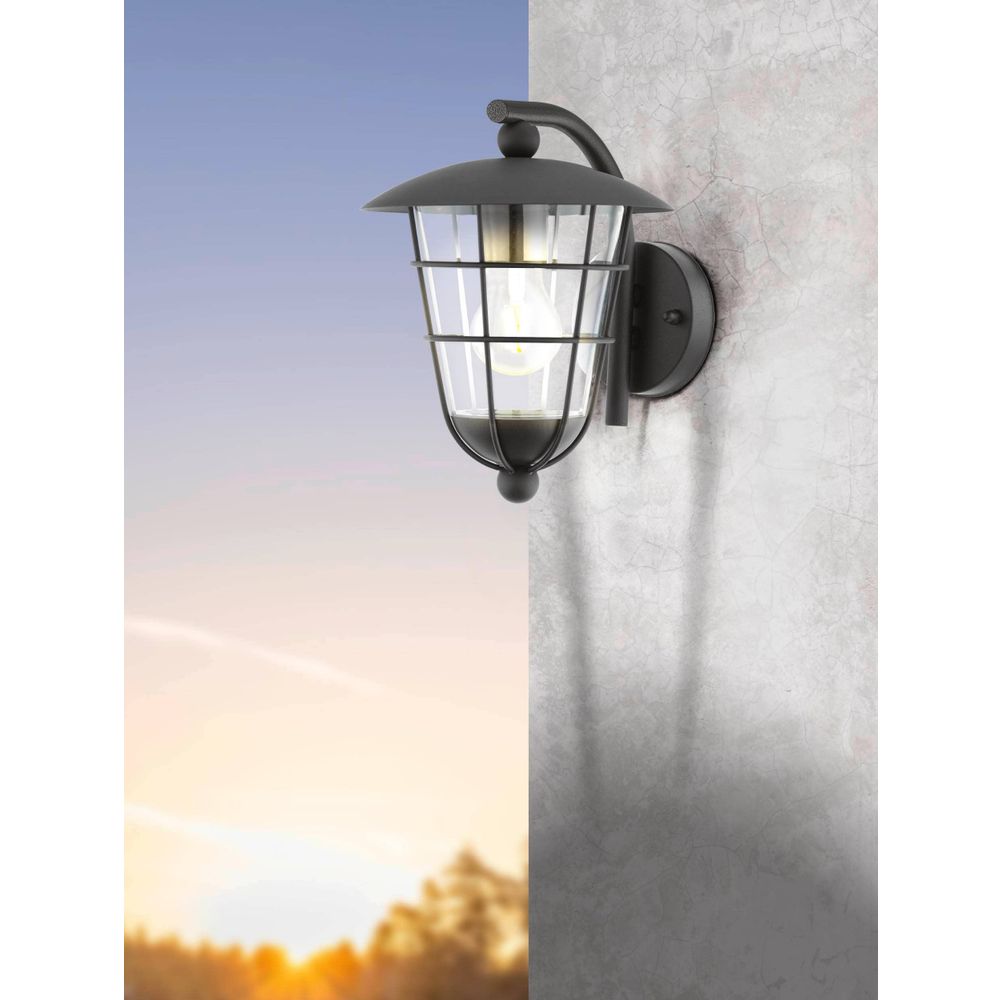 Eglo Pulfero Vanjska Zidna Lampa, E27, Čelik/Crna slika 6