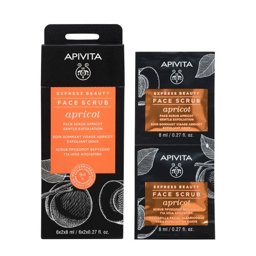 Apivita Express beauty piling maska za lice s marelicom za nježnu eksfolijaciju, 2x8 ml slika 1