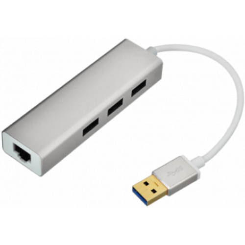 FAST ASIA USB 3.0 - HUB 3port + RJ45 (ž) siva slika 1