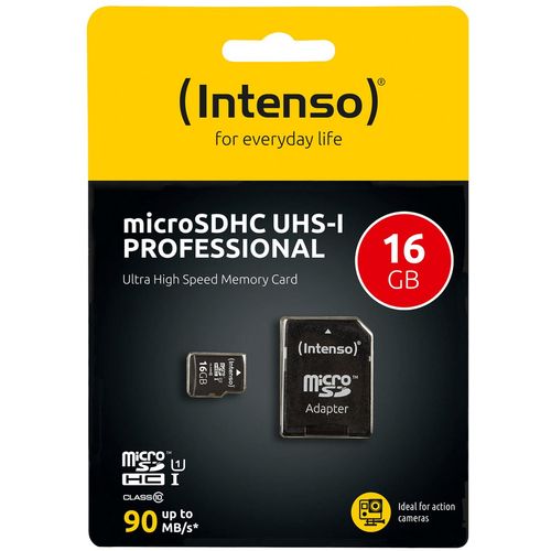 (Intenso) Micro SDHC/SDXC kartica 16GB Class 10, UHS-I +adapter, Pro - MicroSD 16GB Class10 UHS-I Pro slika 1