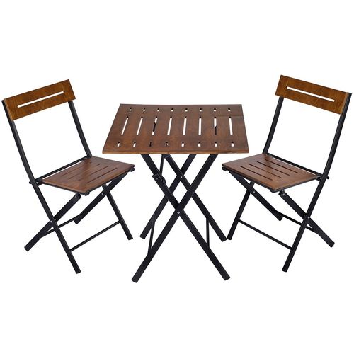 Floriane Garden Set vrtnih stolova i stolica (3 komada), orah crna boja, Bistro Set 4 slika 4
