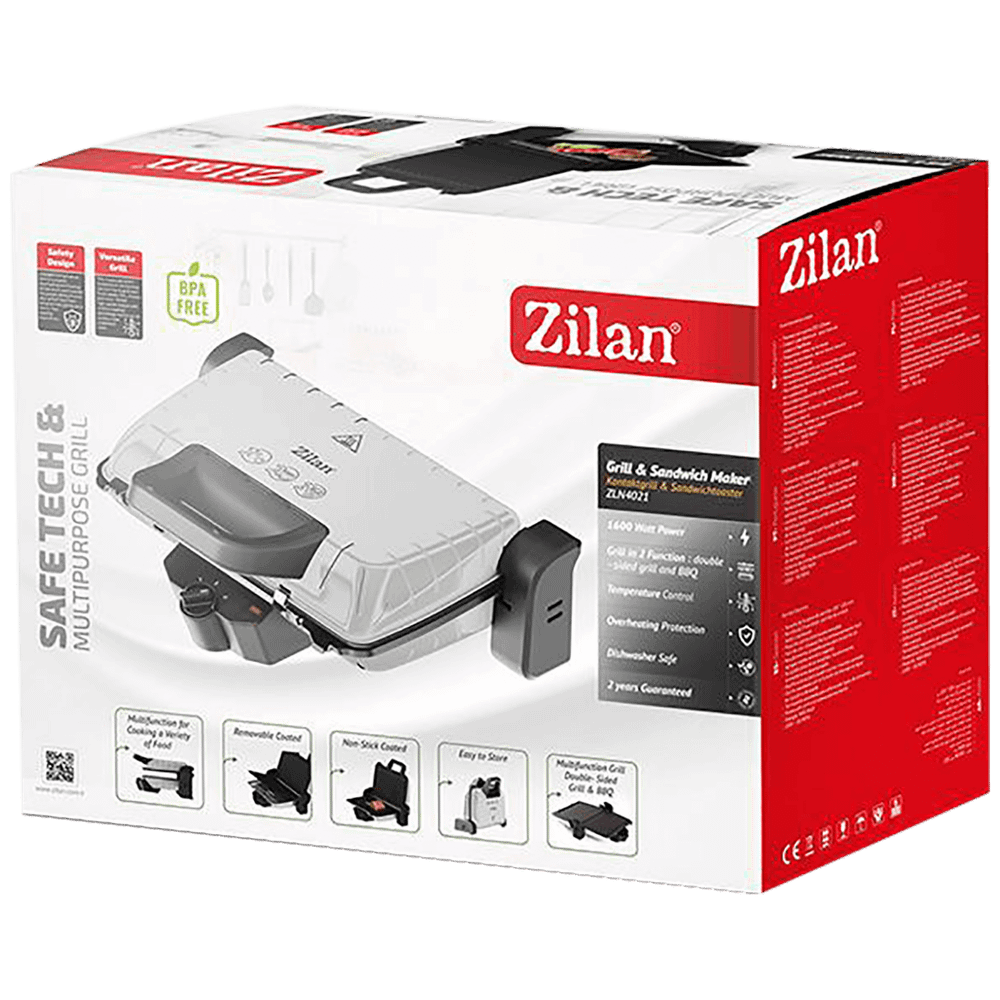 Zilan Grill kontaktni, 2u1, 1600 W, crna - ZLN4021 BK slika 2