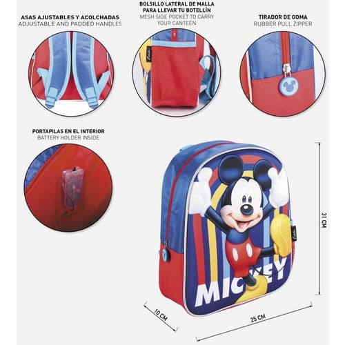 Disney Mickey 3D ruksak sa svjetlima 31cm slika 5